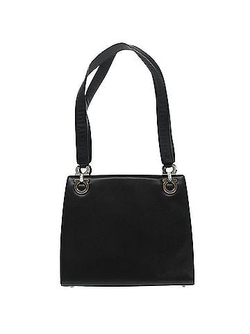 Salvatore Ferragamo Gancini Black Leather Shoulder Bag (view 1)