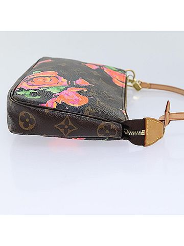 Louis Vuitton Pochette Accessoire Brown Canvas Clutch Bag (view 2)