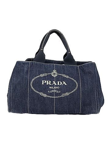 Prada Canapa Navy Canvas Handbag (view 1)