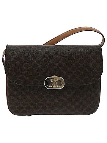 Céline Trotteur Brown Canvas Shoulder Bag (view 1)