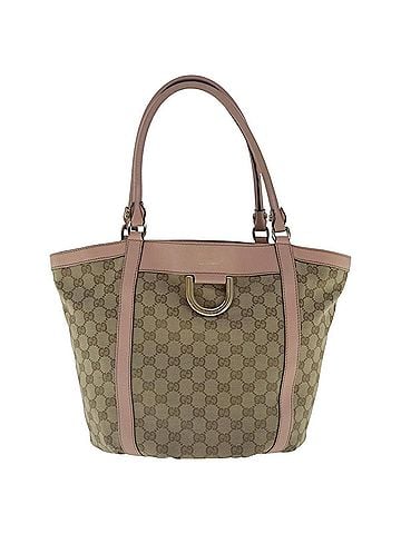 Gucci D-Ring Beige Canvas Tote Bag (view 1)