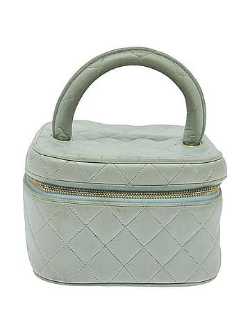 Chanel Vanity Blue Leather Clutch Bag (view 1)