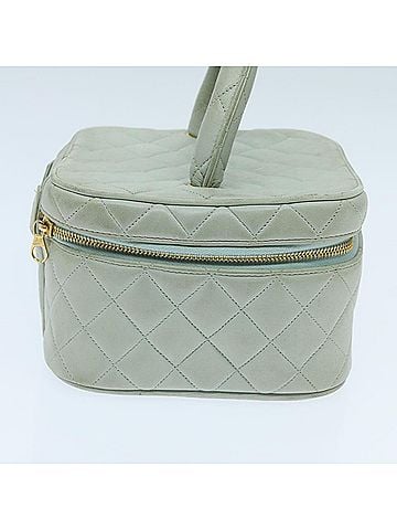 Chanel Vanity Blue Leather Clutch Bag (view 2)
