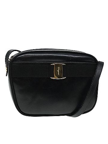 Salvatore Ferragamo Vara Black Leather Shoulder Bag (view 1)