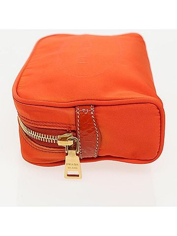 Prada Re-Nylon Orange Synthetic Clutch Bag (view 2)