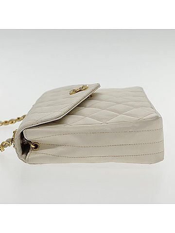 Chanel Single Flap Beige Leather Shoulder Bag (view 2)