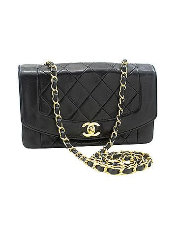 Chanel Diana Black Leather Shoulder Bag (view 1)