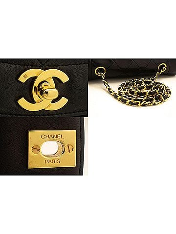 Chanel Diana Black Leather Shoulder Bag (view 2)