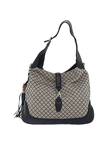 Gucci Jackie Black Canvas Shoulder Bag (view 1)
