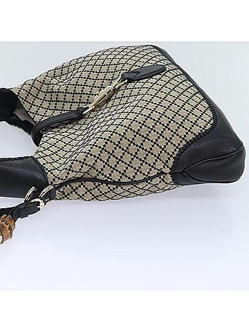 Gucci Jackie Black Canvas Shoulder Bag (view 2)