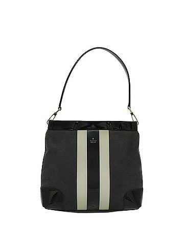 Gucci Web Grey Canvas Shoulder Bag (view 1)