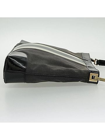 Gucci Web Grey Canvas Shoulder Bag (view 2)