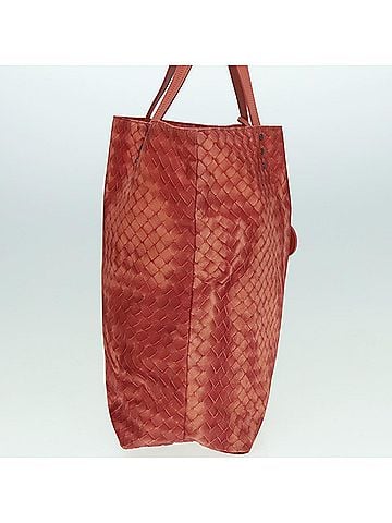 Bottega Veneta Intrecciato Orange Canvas Tote Bag (view 2)