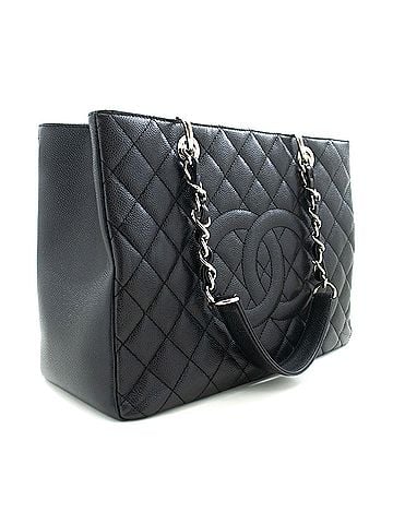 Chanel Grand Shopping Black Leather Tote Bag (view 2)