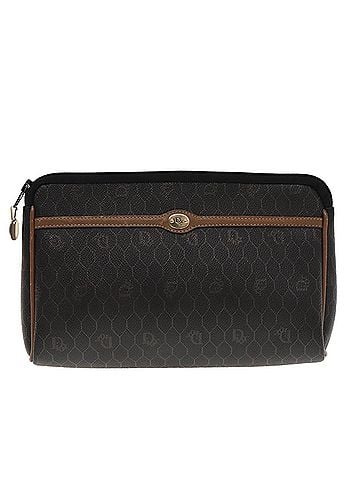 Dior Honeycomb Black Canvas Clutch Bag (view 1)