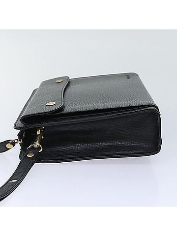 Burberry Black Leather Clutch Bag (view 2)