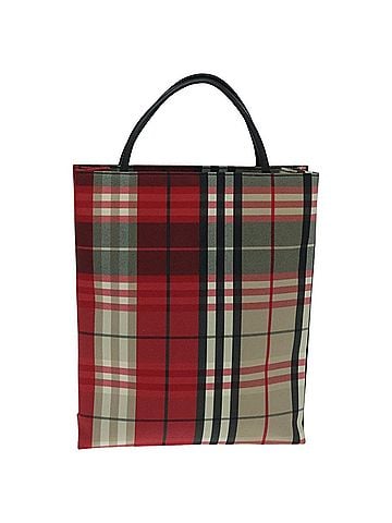 Burberry Nova Check Red Canvas Tote Bag (view 1)