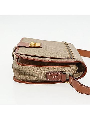 Céline Beige Canvas Shoulder Bag (view 2)