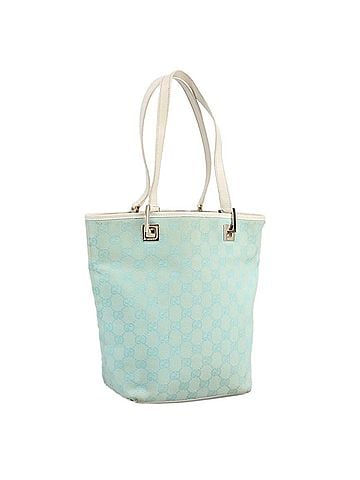 Gucci Blue Canvas Tote Bag (view 1)