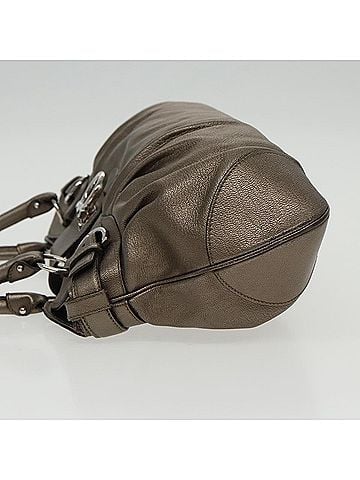 Salvatore Ferragamo Gancini Silver Leather Shopper Bag (view 2)