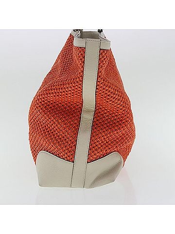 Gucci Bamboo Orange Canvas Shopper Bag (view 2)