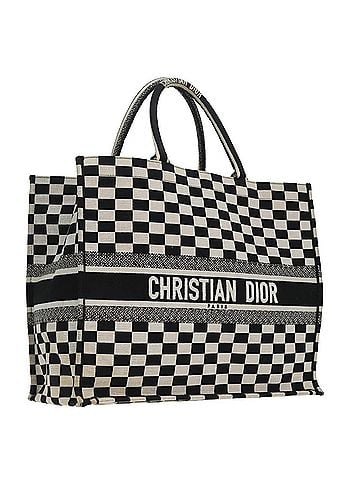 Dior Book Tote White Canvas Tote Bag (view 1)