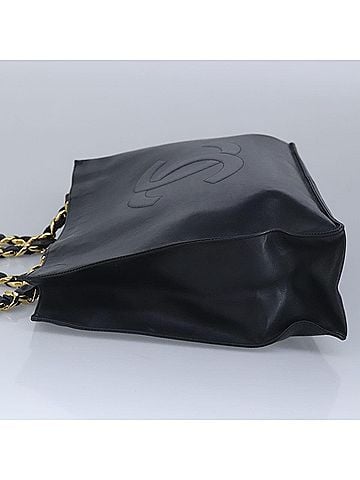 Chanel Coco Mark Black Leather Tote Bag (view 2)