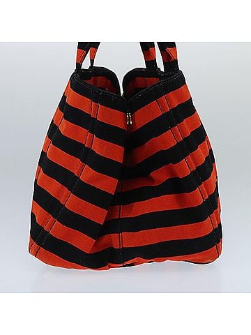 Prada Canapa Orange Canvas Tote Bag (view 2)