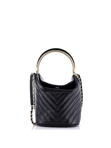 Chanel Handle with Chic Bucket Bag Chevron Lambskin (view 1)