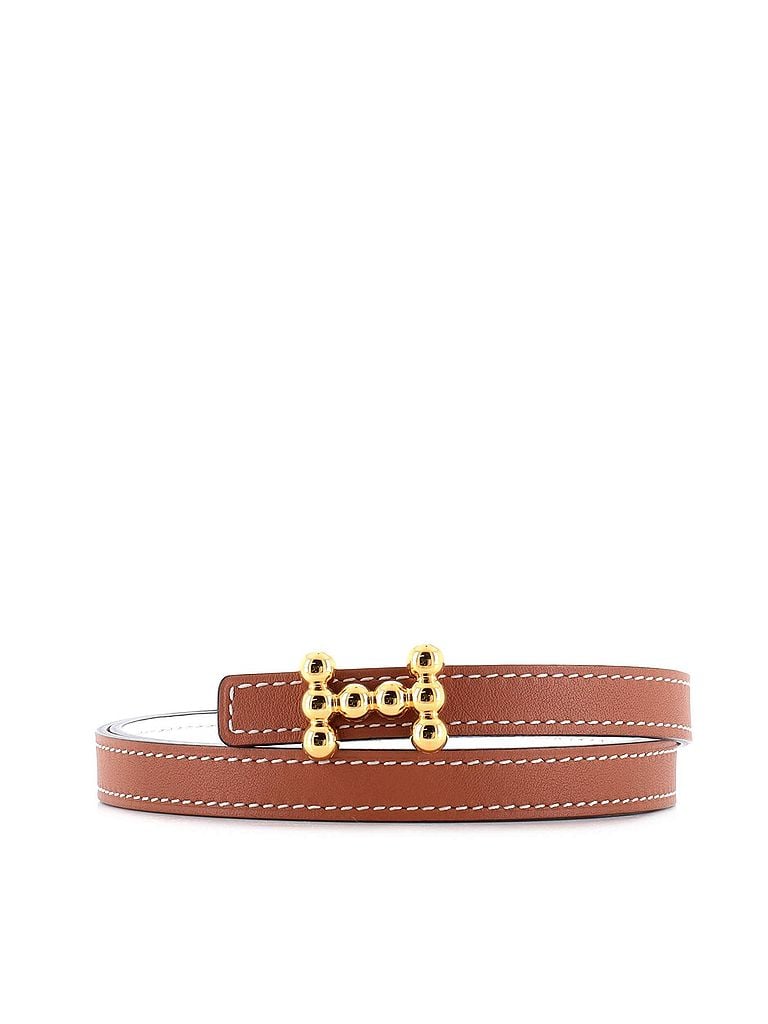 Hermès 100% Leather Brown Bubble Reversible Belt Leather Thin One size - photo 1