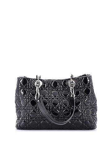 Christian Dior Soft Shopping Tote Cannage Quilt Patent Small (view 1)