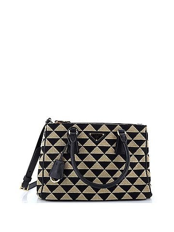 Prada Symbole Galleria Double Zip Tote Jacquard Small (view 1)