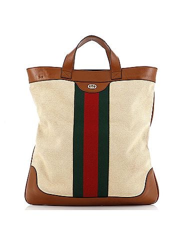 Gucci Shopping Tote Vintage Web Canvas Large (view 1)
