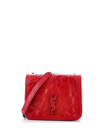 Saint Laurent Niki Chain Wallet Matelasse Chevron Leather (view 1)