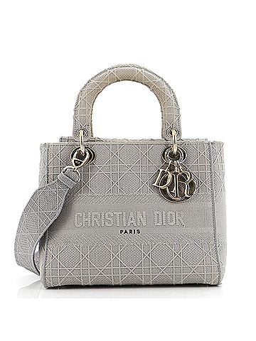 Christian Dior Lady D-Lite Bag Cannage Embroidered Canvas Medium (view 1)