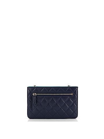 Chanel Tricolor CC Multi-Pocket Wallet on Chain Quilted Goatskin (view 2)