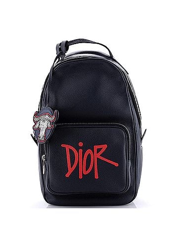 Christian Dior Shawn Stussy Crossbody Backpack Printed Leather (view 1)