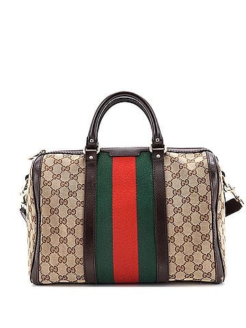 Gucci Vintage Web Boston Bag GG Canvas Medium (view 1)
