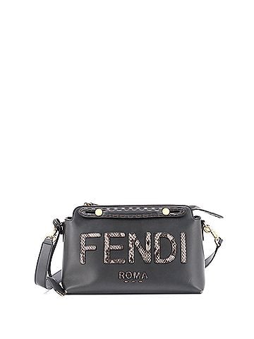 Fendi Logo By The Way Satchel Leather with Snakeskin Small (view 1)