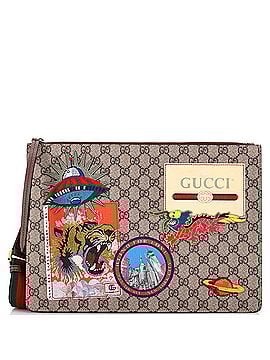 Gucci Courrier Messenger Bag GG Coated Canvas with Applique (view 1)