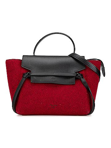 Céline Mini Felt and Calfskin Belt Satchel (view 1)