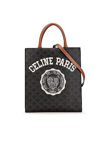 Céline Small Triomphe Coated Canvas Paris Print Vertical Cabas (view 1)