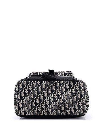 Christian Dior Front Pocket Buckle Backpack Oblique Canvas Medium (view 2)