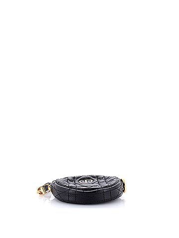 Christian Dior Caro Round Detachable Coin Pouch Cannage Quilt Calfskin (view 2)