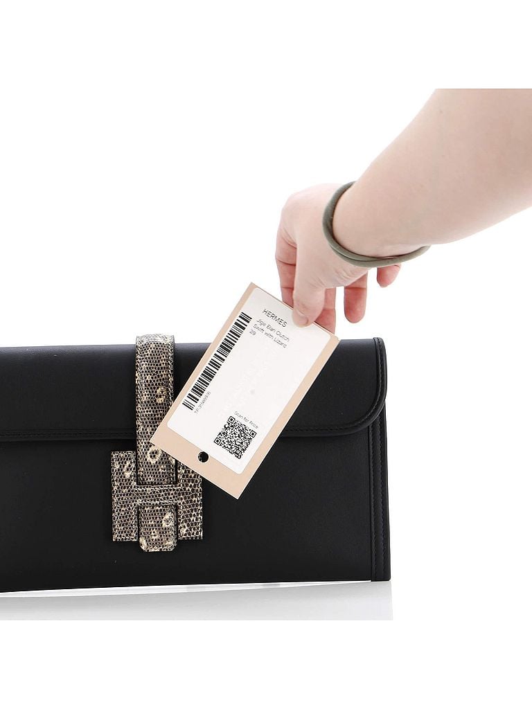 Hermès Black Tan Jige Elan Clutch Swift with Lizard 29 One size - photo 1