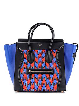 Céline Luggage Bag Printed Textile and Leather Mini (view 1)