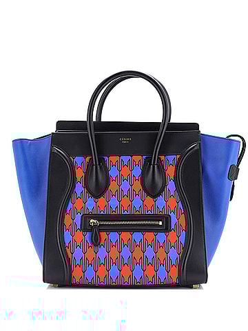Céline Luggage Bag Printed Textile and Leather Mini (view 1)