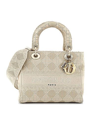 Christian Dior Lady D-Lite Bag Cannage Embroidered Canvas Medium (view 1)