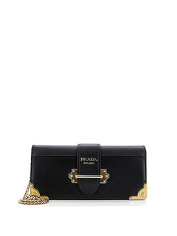 Prada Cahier Chain Clutch City Calf and Saffiano (view 1)