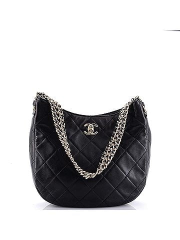 Chanel Wide Chain CC Turnlock Hobo Quilted Lambskin Small (view 1)